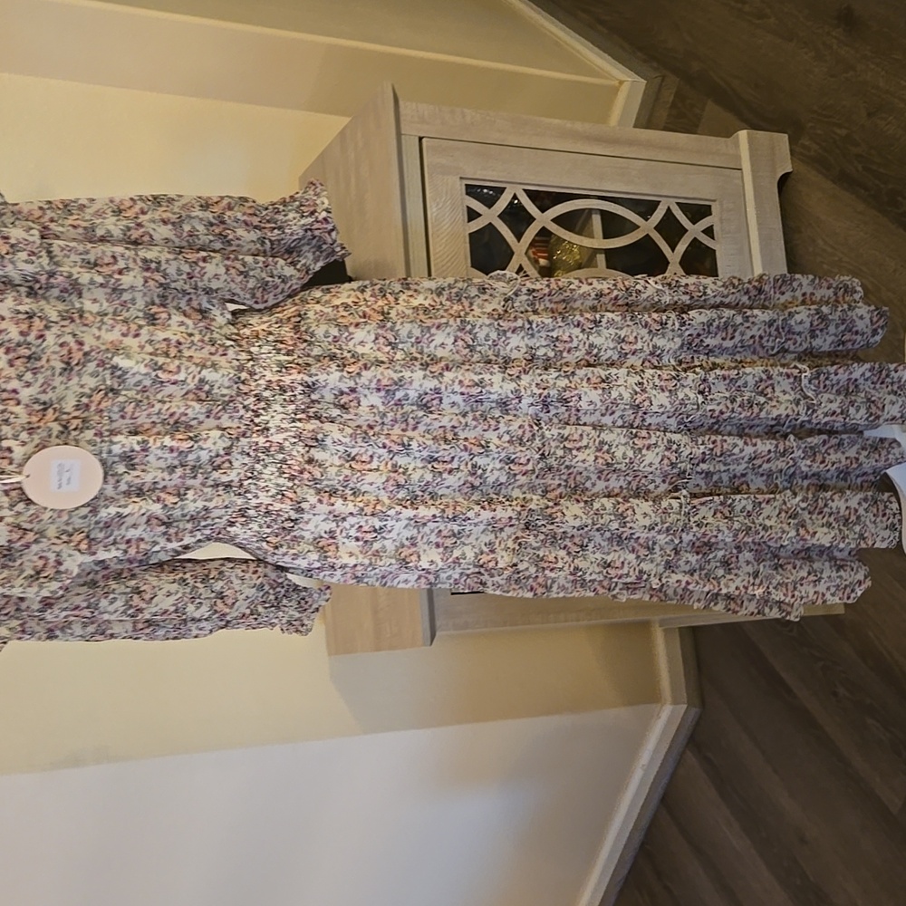 Chic Cream Floral Off-Shoulder Midi Dress NWT - Picture 11 of 15